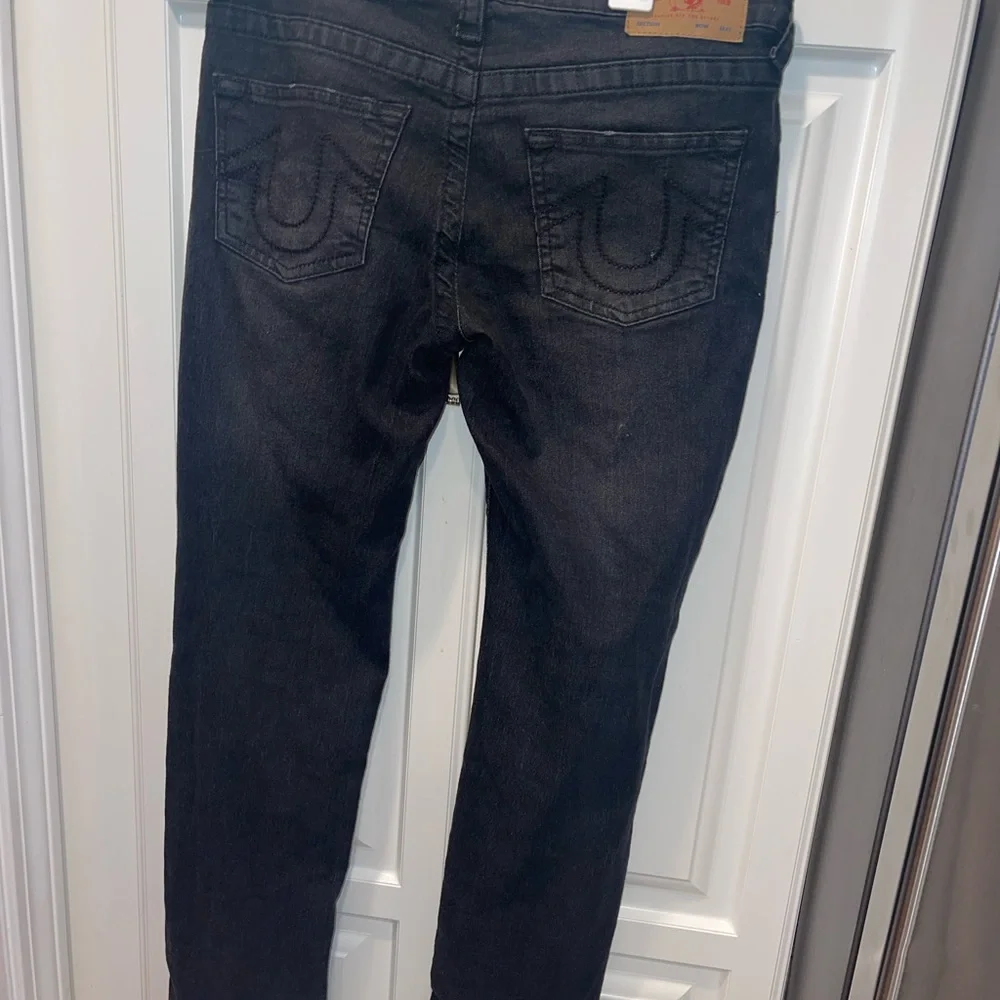 True Religion Geno Relaxed Slim Girls Black Jeans Sz‎ 14